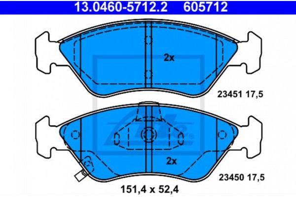 Ate Σετ τακάκια, Δισκόφρενα - 13.0460-5712.2