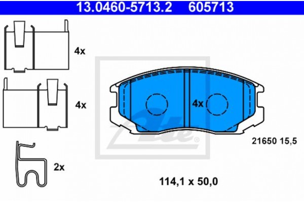 Ate Σετ τακάκια, Δισκόφρενα - 13.0460-5713.2