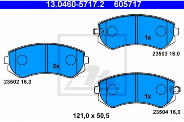 Ate Σετ τακάκια, Δισκόφρενα - 13.0460-5717.2