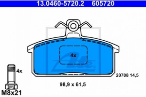 Ate Σετ τακάκια, Δισκόφρενα - 13.0460-5720.2
