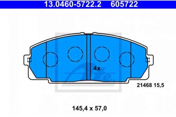 Ate Σετ τακάκια, Δισκόφρενα - 13.0460-5722.2