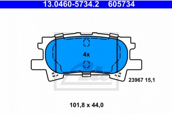 Ate Σετ τακάκια, Δισκόφρενα - 13.0460-5734.2