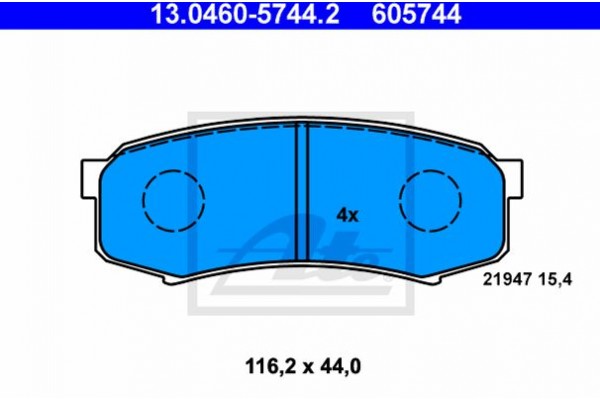 Ate Σετ τακάκια, Δισκόφρενα - 13.0460-5744.2