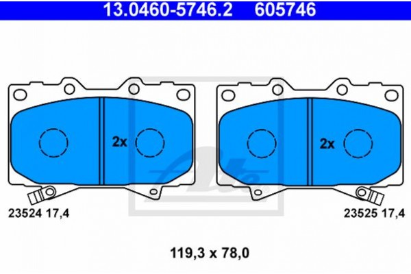 Ate Σετ τακάκια, Δισκόφρενα - 13.0460-5746.2