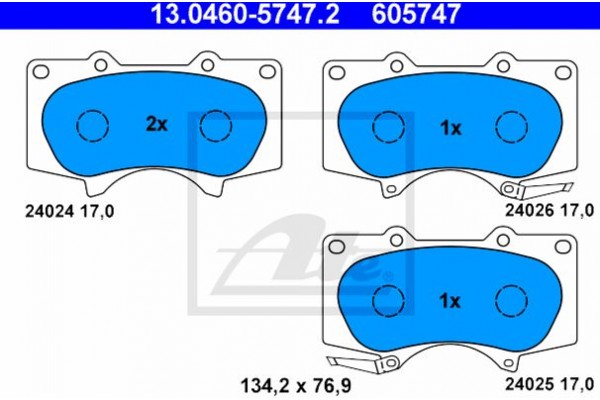 Ate Σετ τακάκια, Δισκόφρενα - 13.0460-5747.2