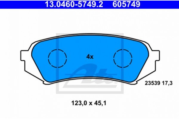 Ate Σετ τακάκια, Δισκόφρενα - 13.0460-5749.2