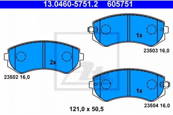 Ate Σετ τακάκια, Δισκόφρενα - 13.0460-5751.2