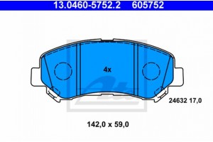 Ate Σετ τακάκια, Δισκόφρενα - 13.0460-5752.2