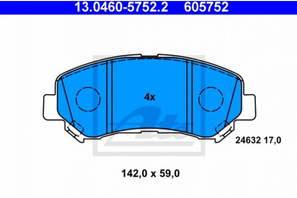 Ate Σετ τακάκια, Δισκόφρενα - 13.0460-5752.2