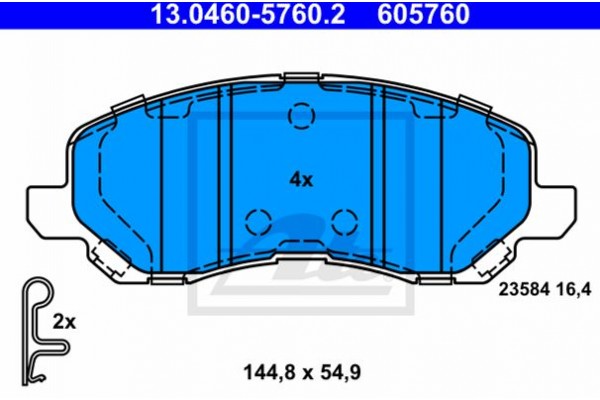 Ate Σετ τακάκια, Δισκόφρενα - 13.0460-5760.2