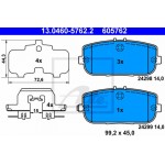 Ate Σετ τακάκια, Δισκόφρενα - 13.0460-5762.2