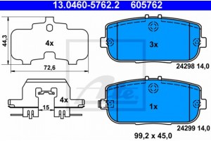 Ate Σετ τακάκια, Δισκόφρενα - 13.0460-5762.2