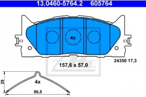 Ate Σετ τακάκια, Δισκόφρενα - 13.0460-5764.2