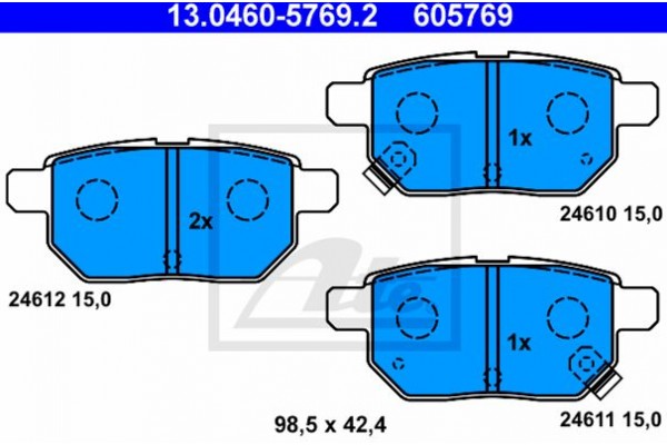 Ate Σετ τακάκια, Δισκόφρενα - 13.0460-5769.2