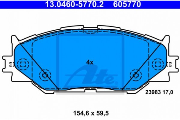 Ate Σετ τακάκια, Δισκόφρενα - 13.0460-5770.2