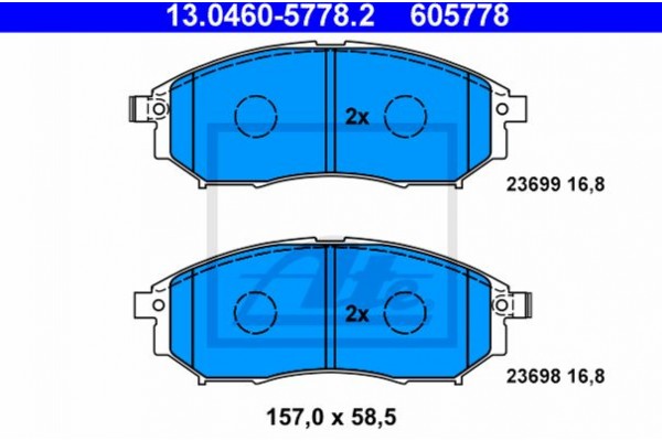 Ate Σετ τακάκια, Δισκόφρενα - 13.0460-5778.2