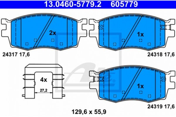 Ate Σετ τακάκια, Δισκόφρενα - 13.0460-5779.2