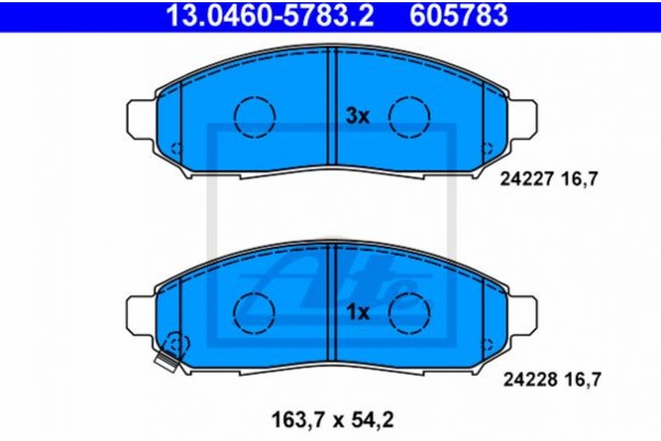 Ate Σετ τακάκια, Δισκόφρενα - 13.0460-5783.2