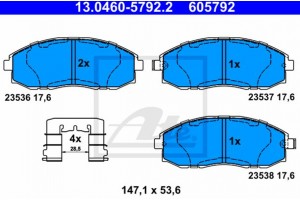 Ate Σετ τακάκια, Δισκόφρενα - 13.0460-5792.2