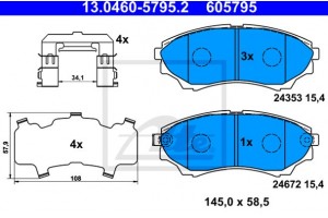 Ate Σετ τακάκια, Δισκόφρενα - 13.0460-5795.2
