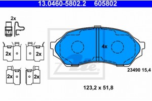Ate Σετ τακάκια, Δισκόφρενα - 13.0460-5802.2