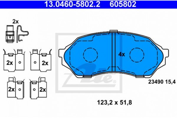 Ate Σετ τακάκια, Δισκόφρενα - 13.0460-5802.2