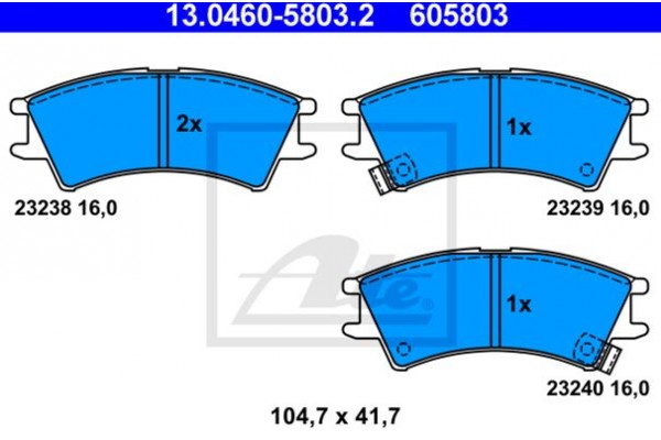 Ate Σετ τακάκια, Δισκόφρενα - 13.0460-5803.2