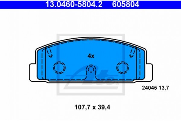 Ate Σετ τακάκια, Δισκόφρενα - 13.0460-5804.2