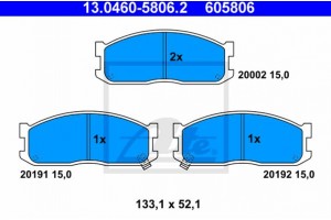 Ate Σετ τακάκια, Δισκόφρενα - 13.0460-5806.2