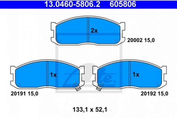 Ate Σετ τακάκια, Δισκόφρενα - 13.0460-5806.2