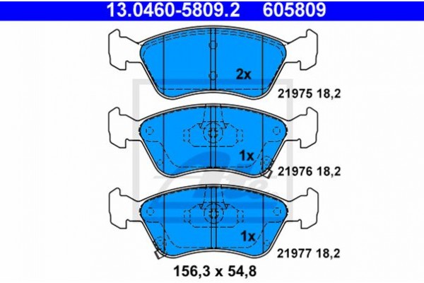 Ate Σετ τακάκια, Δισκόφρενα - 13.0460-5809.2