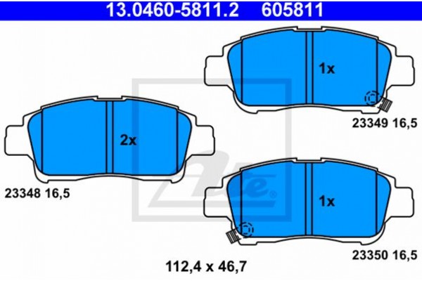 Ate Σετ τακάκια, Δισκόφρενα - 13.0460-5811.2