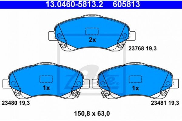 Ate Σετ τακάκια, Δισκόφρενα - 13.0460-5813.2