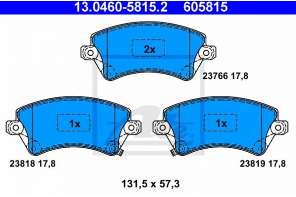 Ate Σετ τακάκια, Δισκόφρενα - 13.0460-5815.2