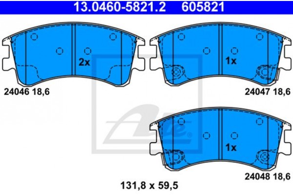 Ate Σετ τακάκια, Δισκόφρενα - 13.0460-5821.2