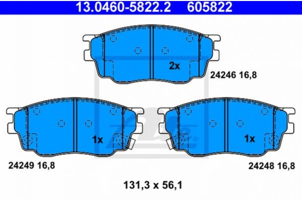 Ate Σετ τακάκια, Δισκόφρενα - 13.0460-5822.2