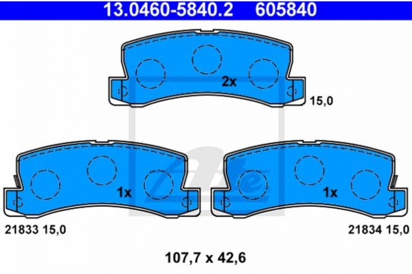 Ate Σετ τακάκια, Δισκόφρενα - 13.0460-5840.2