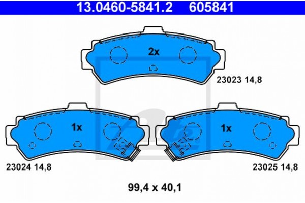 Ate Σετ τακάκια, Δισκόφρενα - 13.0460-5841.2