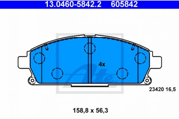 Ate Σετ τακάκια, Δισκόφρενα - 13.0460-5842.2