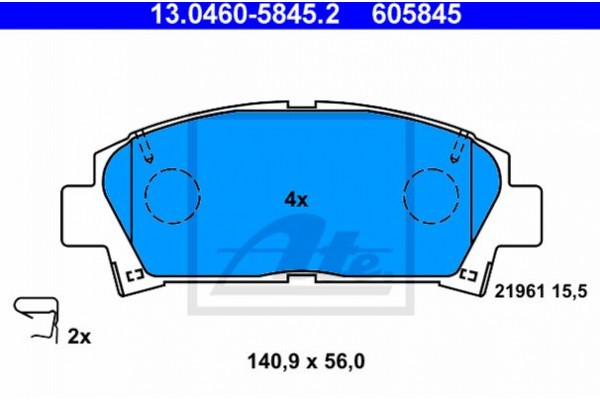 Ate Σετ τακάκια, Δισκόφρενα - 13.0460-5845.2