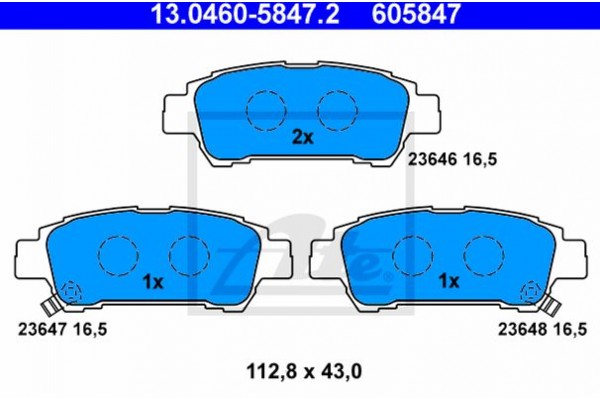 Ate Σετ τακάκια, Δισκόφρενα - 13.0460-5847.2