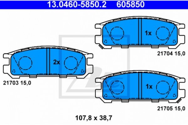 Ate Σετ τακάκια, Δισκόφρενα - 13.0460-5850.2