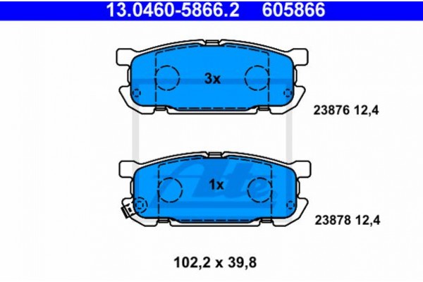 Ate Σετ τακάκια, Δισκόφρενα - 13.0460-5866.2