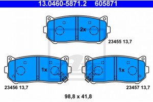 Ate Σετ τακάκια, Δισκόφρενα - 13.0460-5871.2