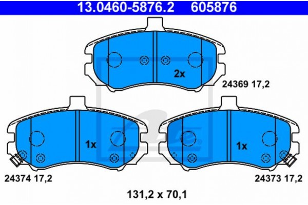 Ate Σετ τακάκια, Δισκόφρενα - 13.0460-5876.2