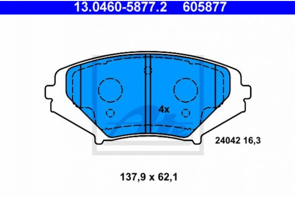 Ate Σετ τακάκια, Δισκόφρενα - 13.0460-5877.2