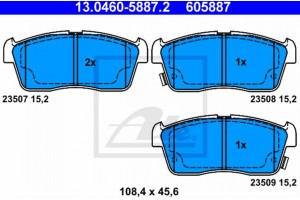 Ate Σετ τακάκια, Δισκόφρενα - 13.0460-5887.2