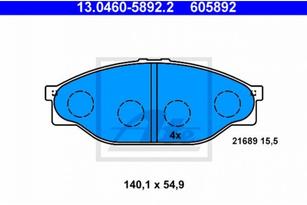 Ate Σετ τακάκια, Δισκόφρενα - 13.0460-5892.2