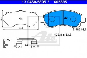 Ate Σετ τακάκια, Δισκόφρενα - 13.0460-5895.2