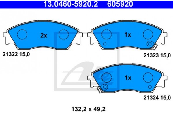 Ate Σετ τακάκια, Δισκόφρενα - 13.0460-5920.2